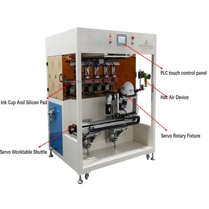 Rotary Multi Color Helmet Pad Printer Machine